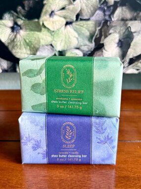 NEW 2-Pc Eucalyptus + Spearmint & Lavender & Vanilla Cleansing Bars BBW